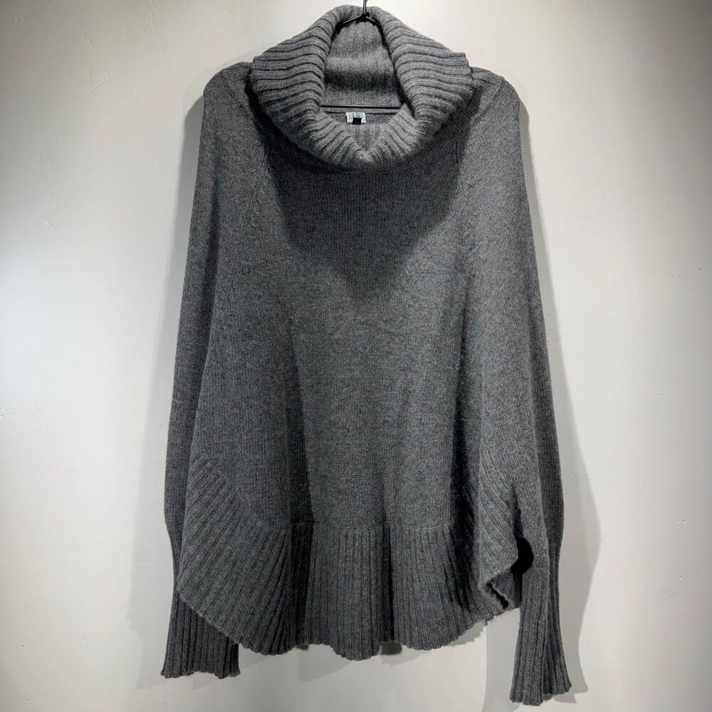 Portolano Gray Cashmere Blend Poncho Pullover Sweater XL